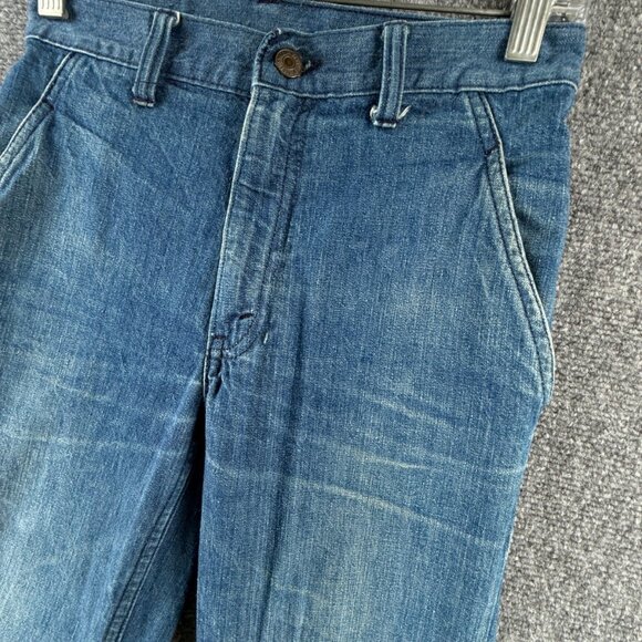 VTG Levis Big E White Tab Denim Jean Lightning Zip Wide Leg Cotton ACTL 26X30 - Picture 3 of 16